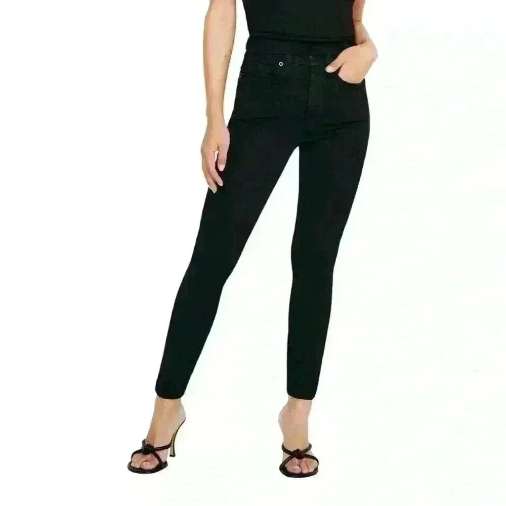 Good American Good‎ Waist Crop Black Jeans Size 26